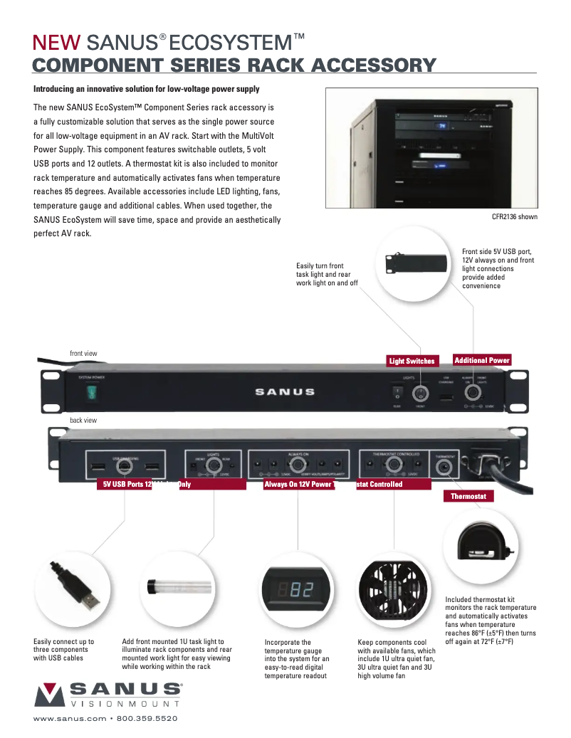 Page 1 of the manual Brochure Sanus CAFQ01
