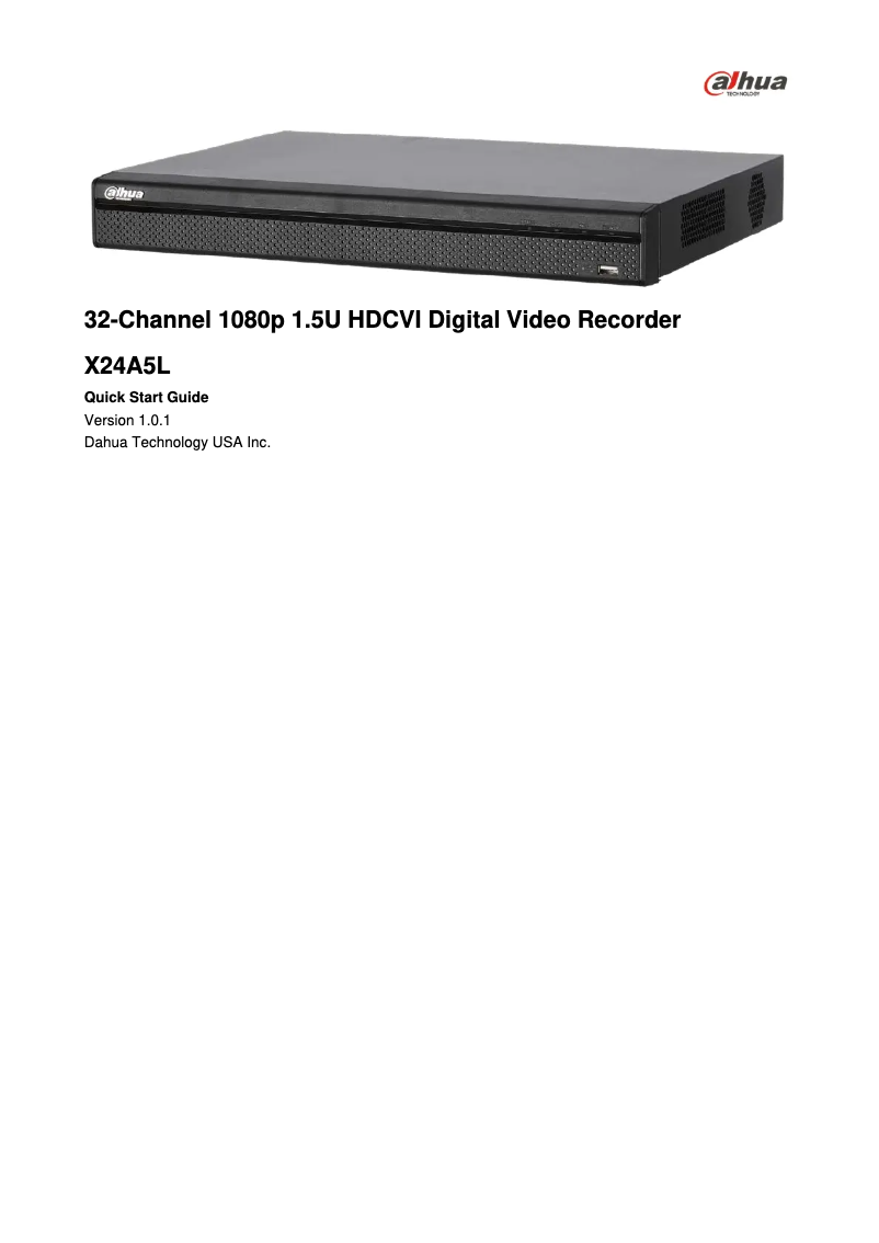 Page 1 of the manual User Manual Dahua Technology X24A5L