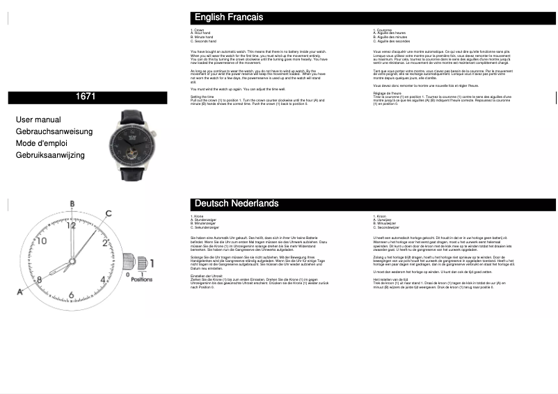 First page image of the manual for 1671