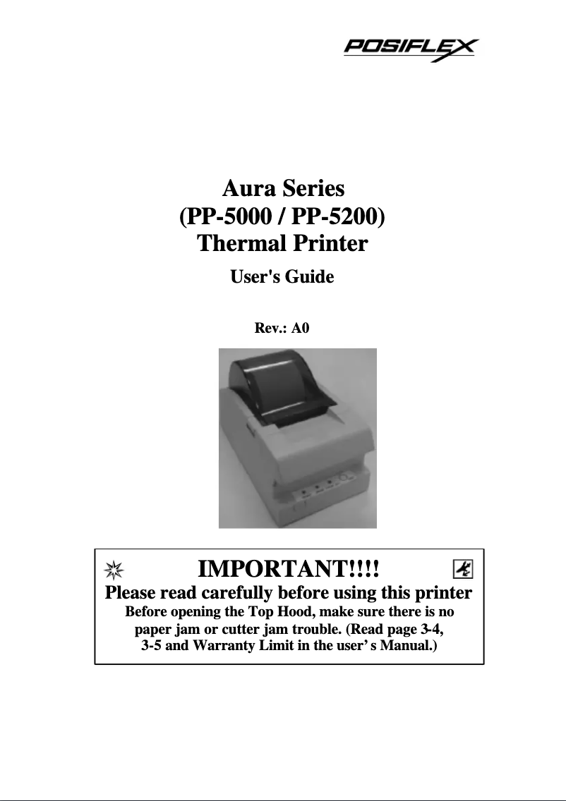 Page 1 de la notice Manuel utilisateur Posiflex AURA PP-5200F