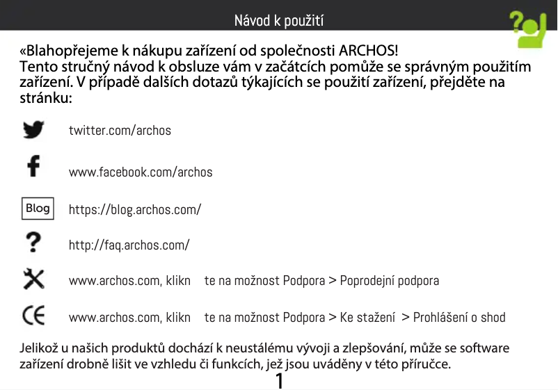 Page 1 of the manual Quick Start Guide Archos 55 Helium 4Seasons