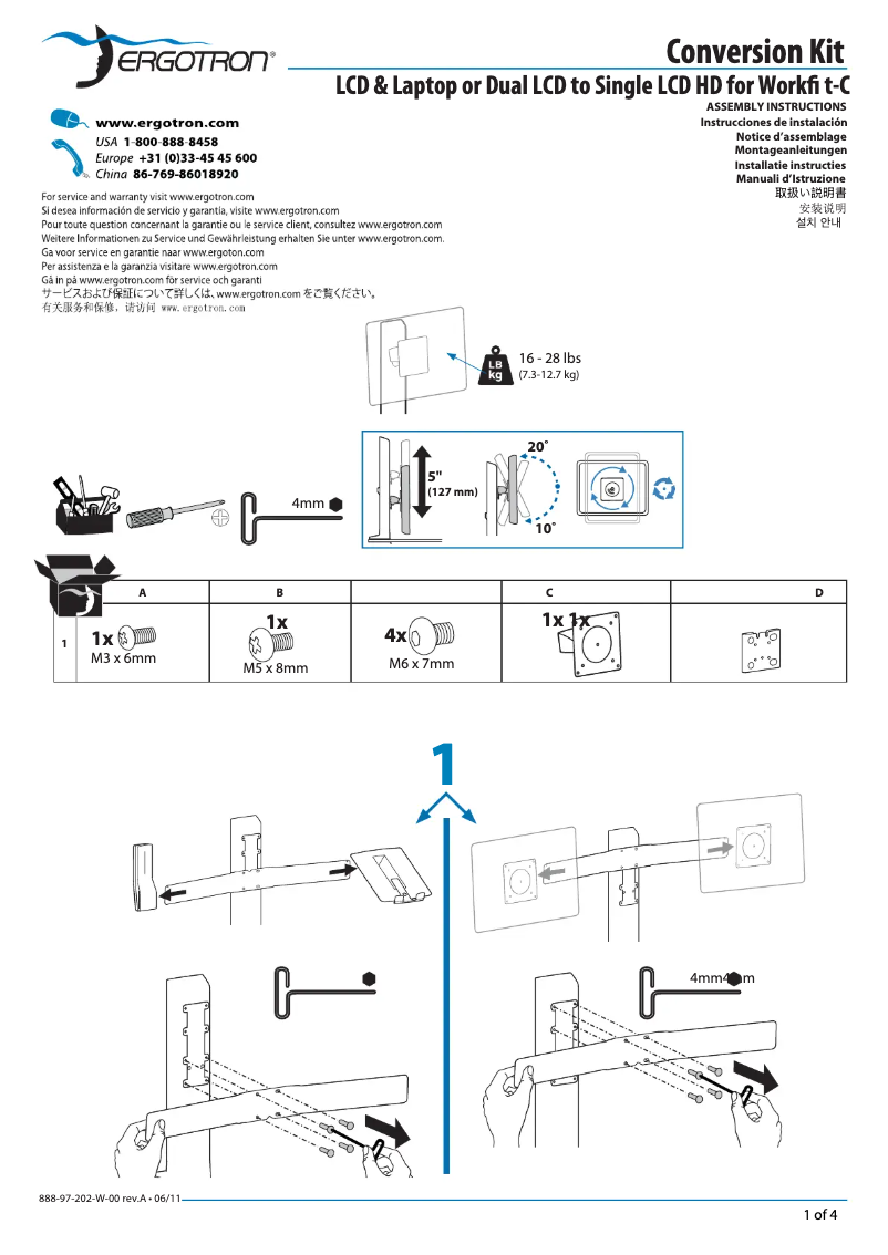 Page 1 of the manual User Manual Ergotron Conversion Kit
