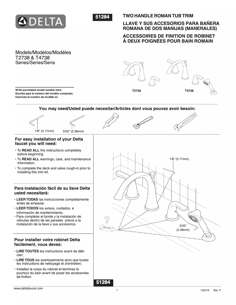 First page image of the manual for T2738