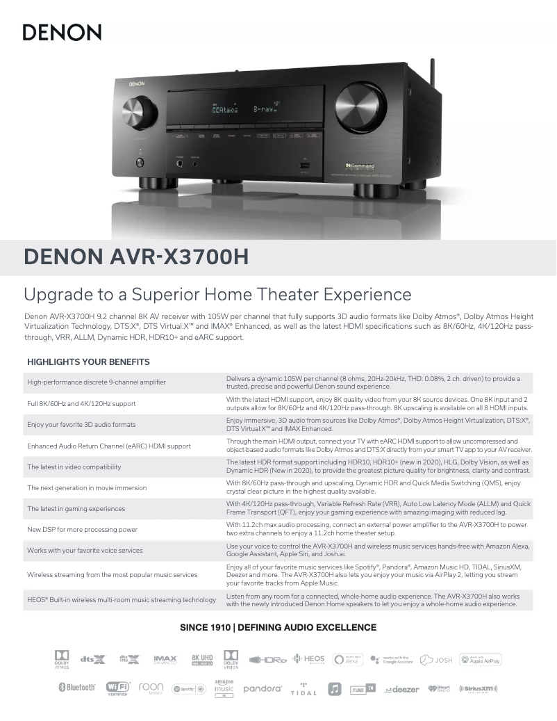 Image de la première page du manuel de l'appareil AVR-X4700H