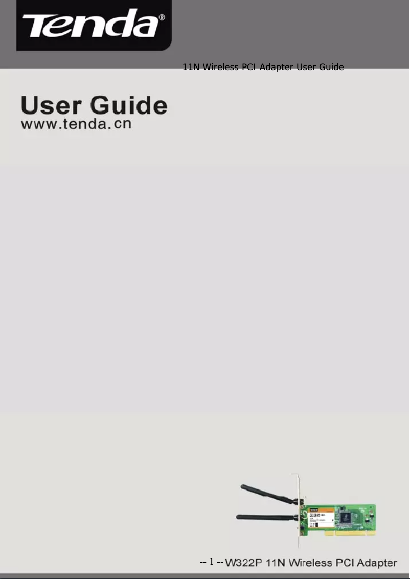 Page 1 de la notice Manuel utilisateur Tenda W322P