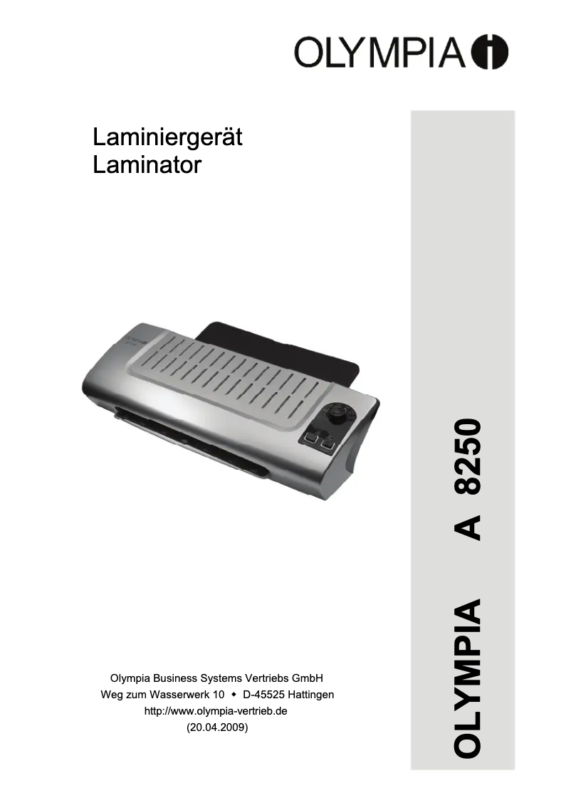 First page image of the manual for A 8250
