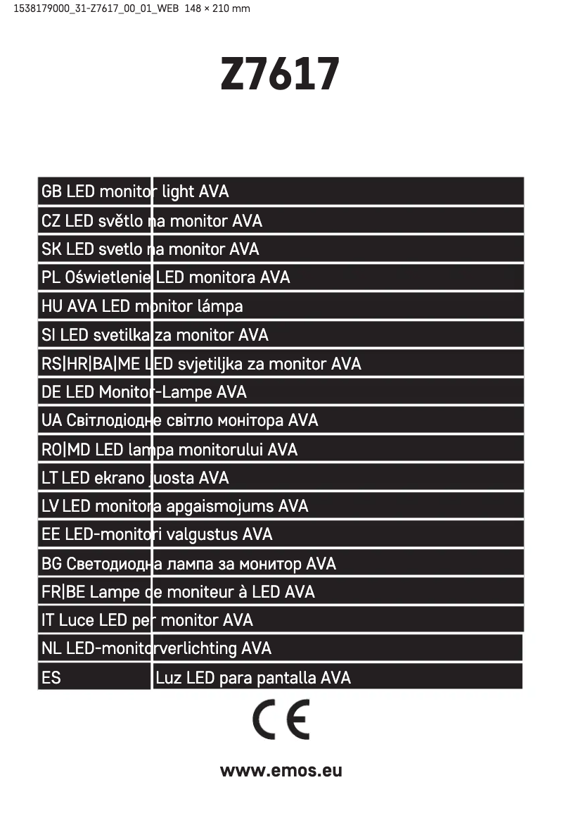 Page 1 of the manual User Manual Emos Z7617