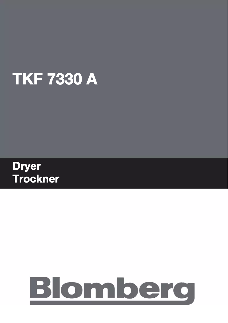 Page 1 of the manual User Manual Blomberg TKF 7330 A