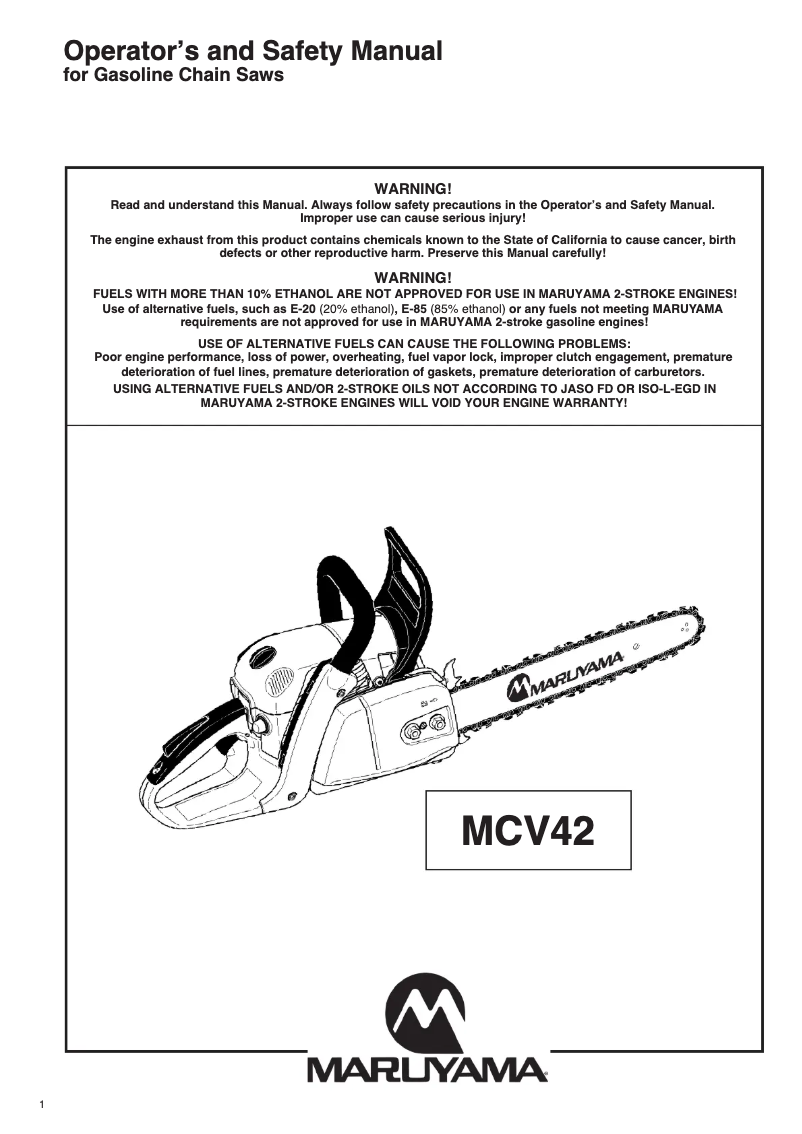 Page 1 of the manual User Manual Maruyama MCV42