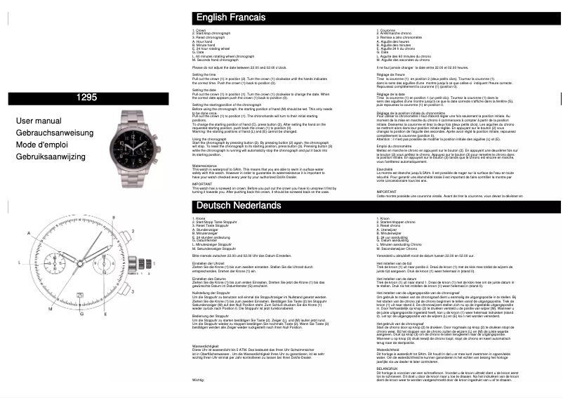 First page image of the manual for 1295