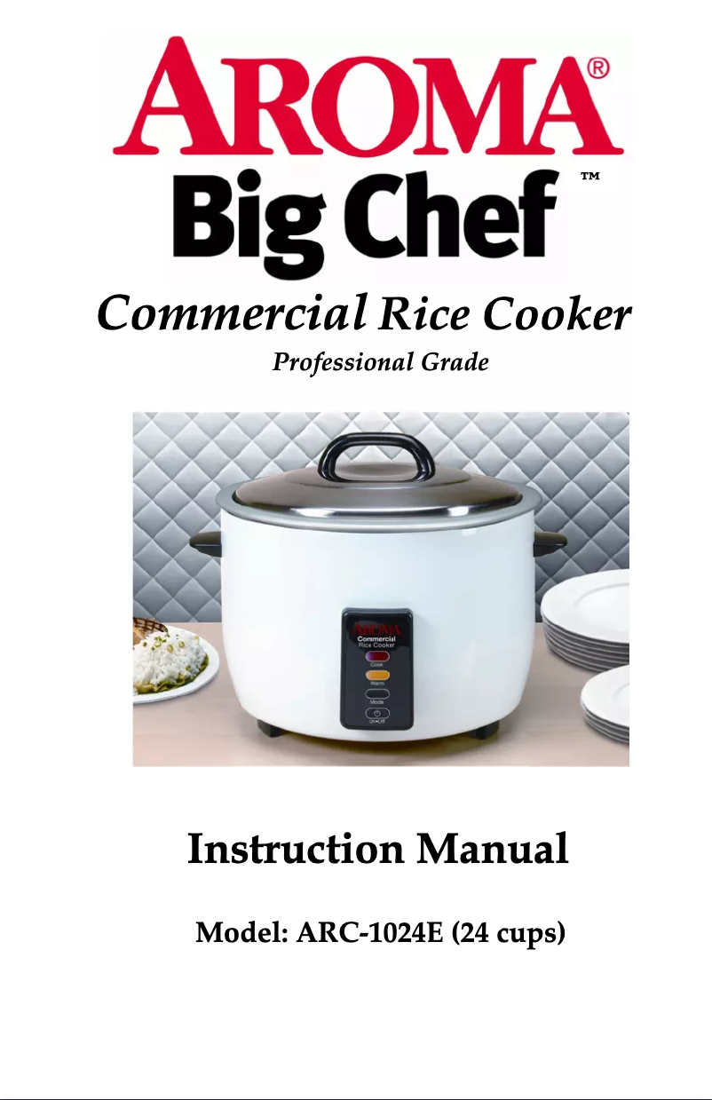 First page image of the manual for Big Chef ARC-1024E