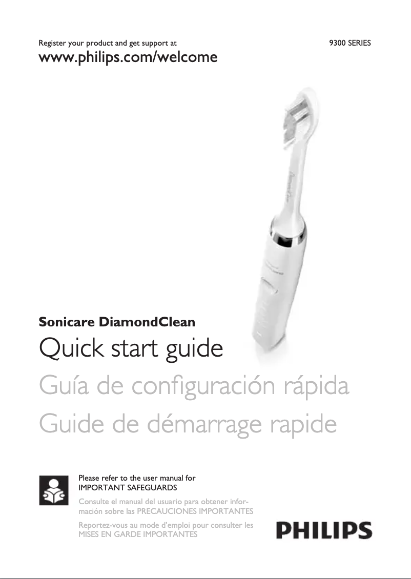 First page image of the manual for Sonicare DiamondClean HX9333