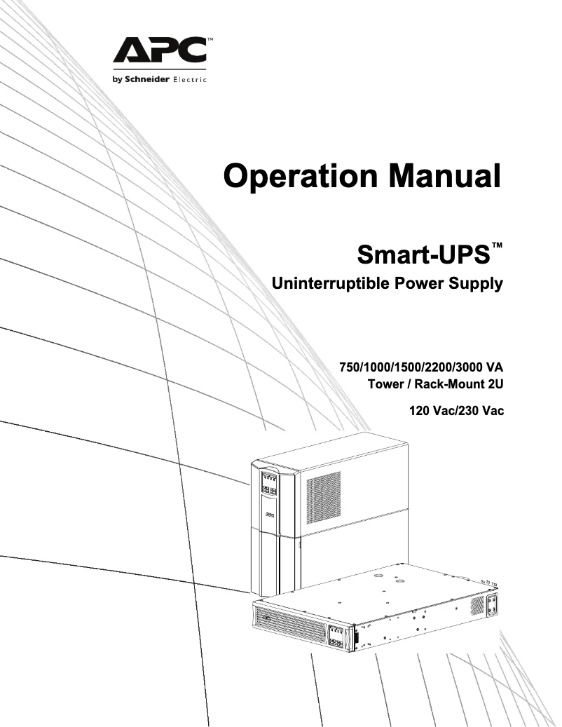 First page image of the manual for Smart-UPS SMT1000RM2UC