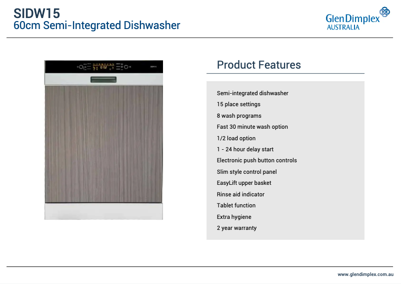 First page image of the manual for SIDW15