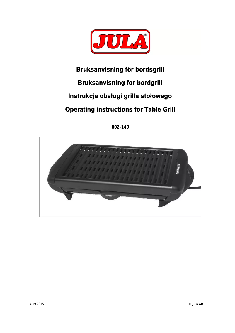 First page image of the manual for 802-140