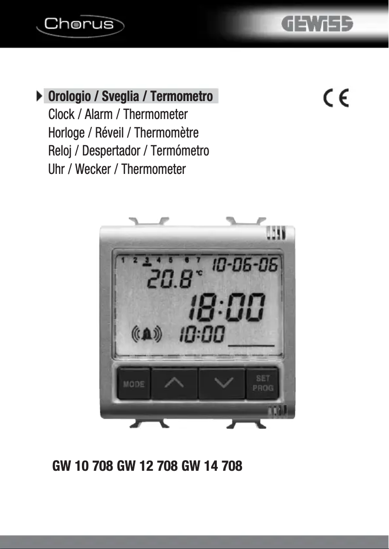 First page image of the manual for GW14708