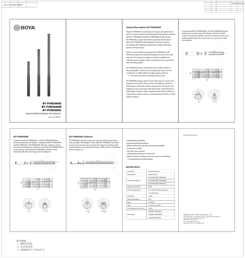 First page image of the manual for BY-PVM3000L