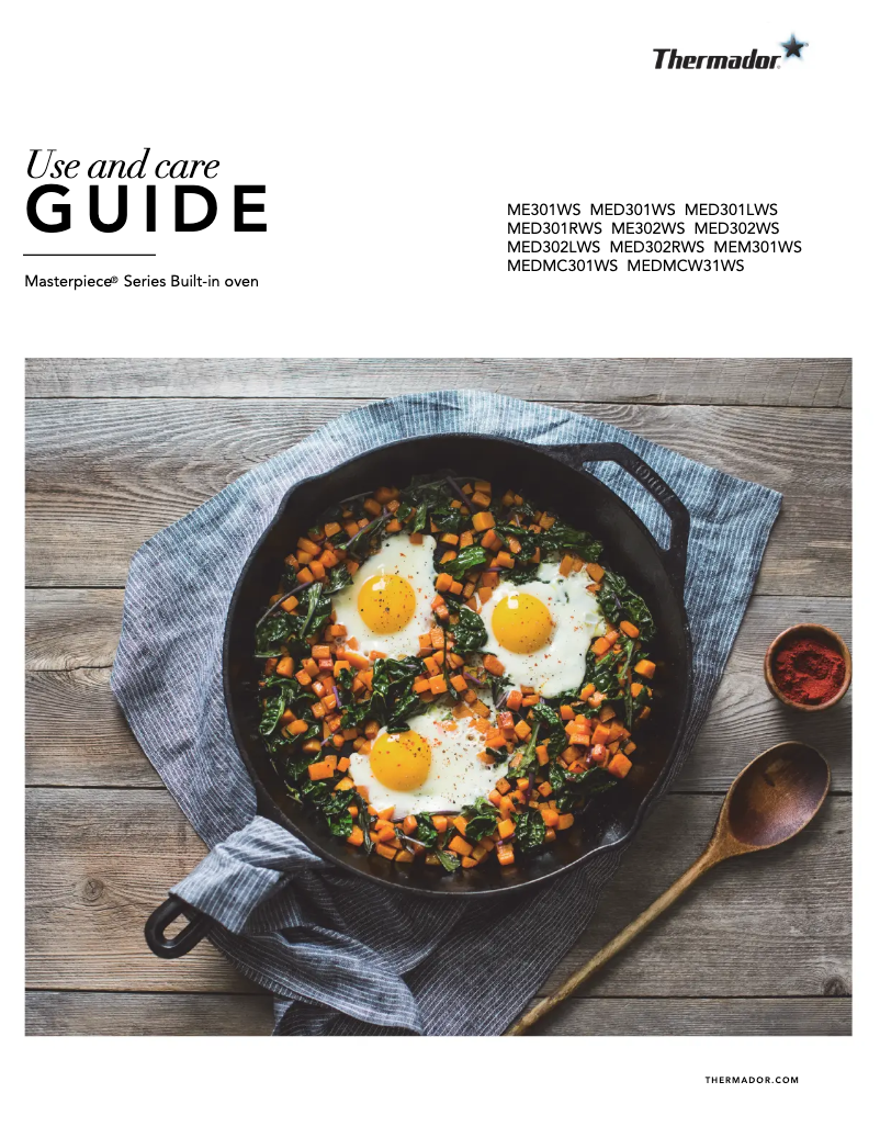 Page 1 of the manual Use and Maintenance Manual Thermador MED301WS