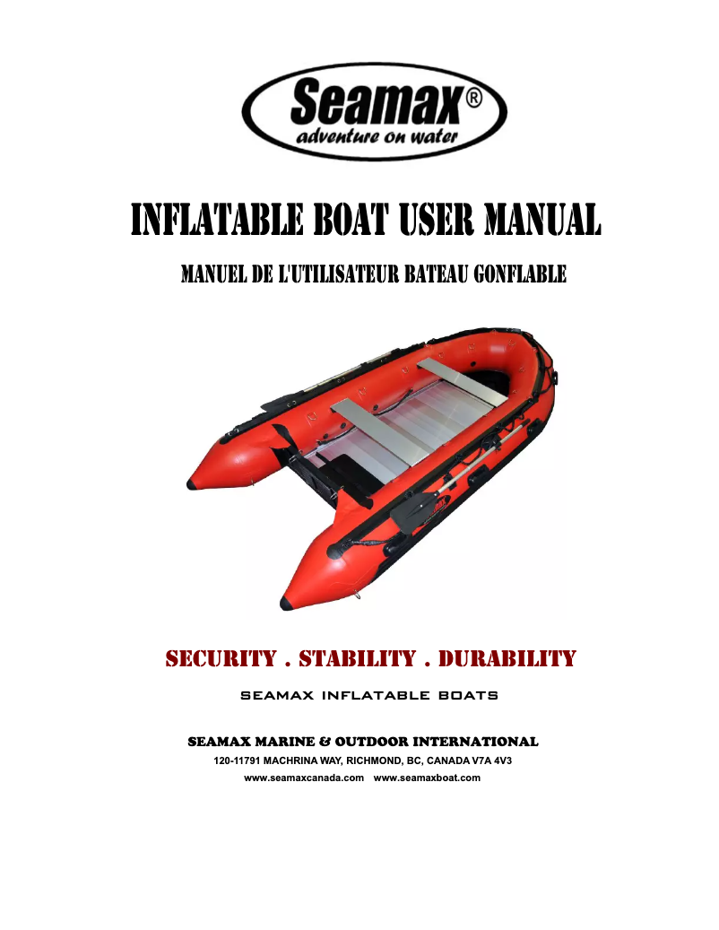 Page 1 of the manual User Manual Seamax Sport 365