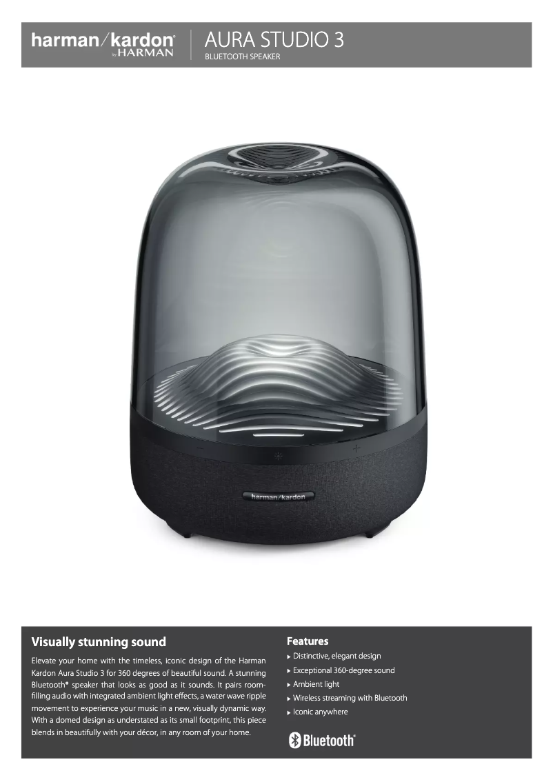 First page image of the manual for Aura Studio 3