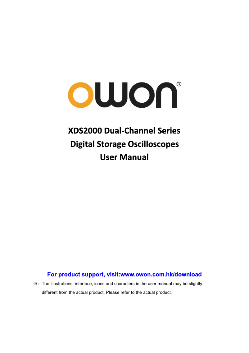 First page image of the manual for XDS2000