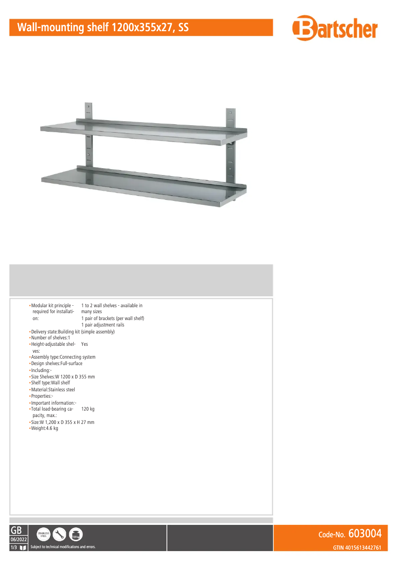 First page image of the manual for 603004