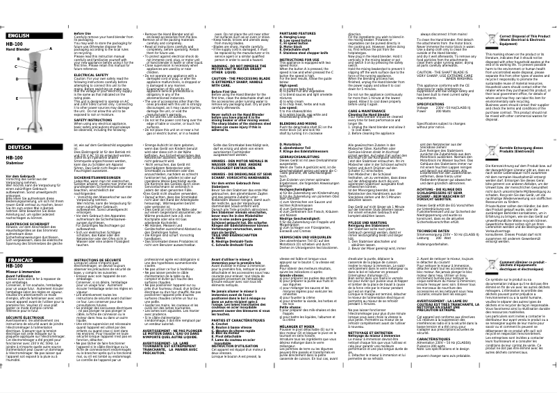 Image de la première page du manuel de l'appareil HB-100