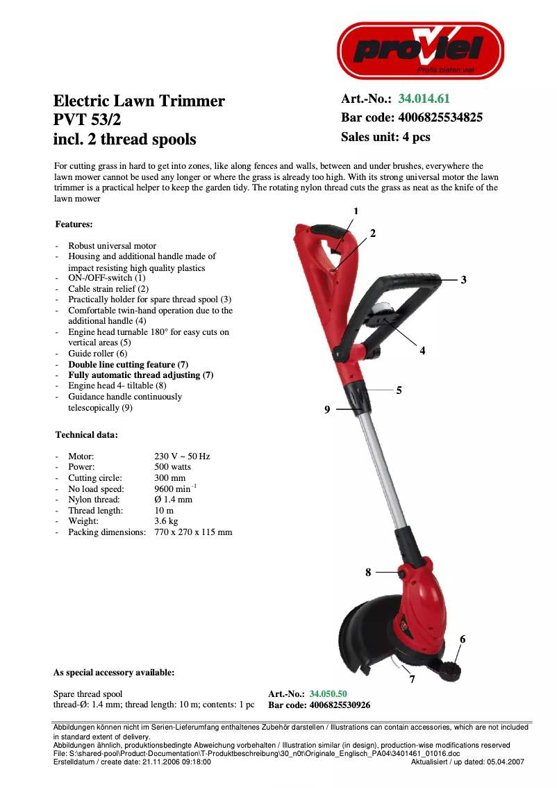 First page image of the manual for PVT 53/2