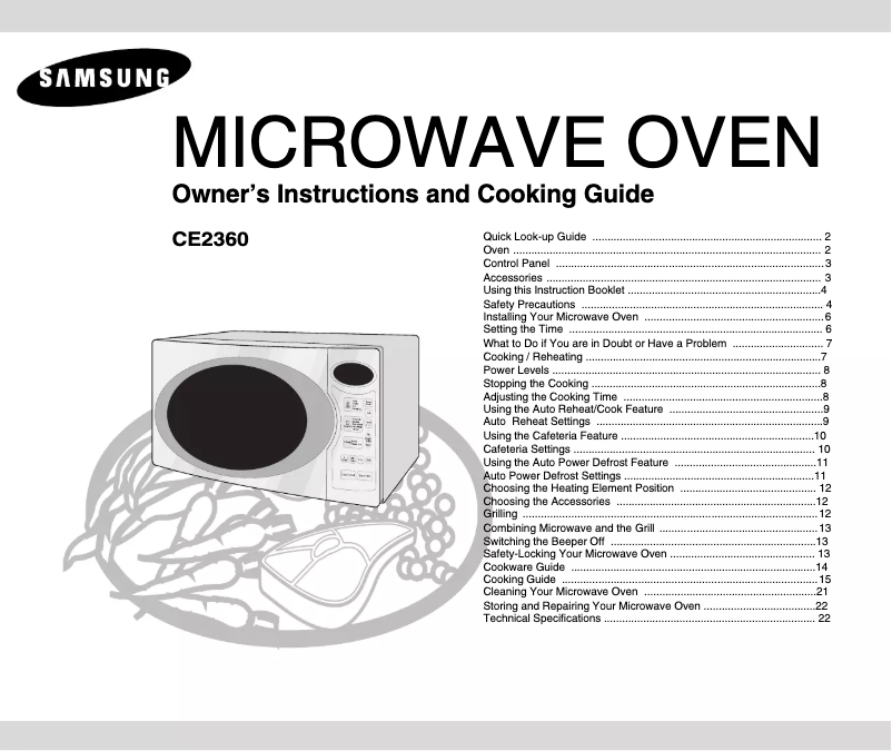 Page 1 of the manual User Manual Samsung CE2360