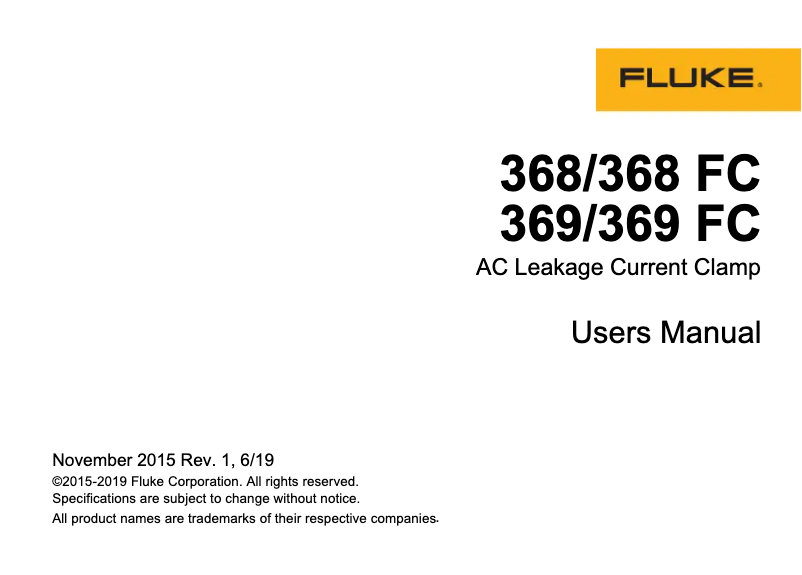 First page image of the manual for FLK-369 FC