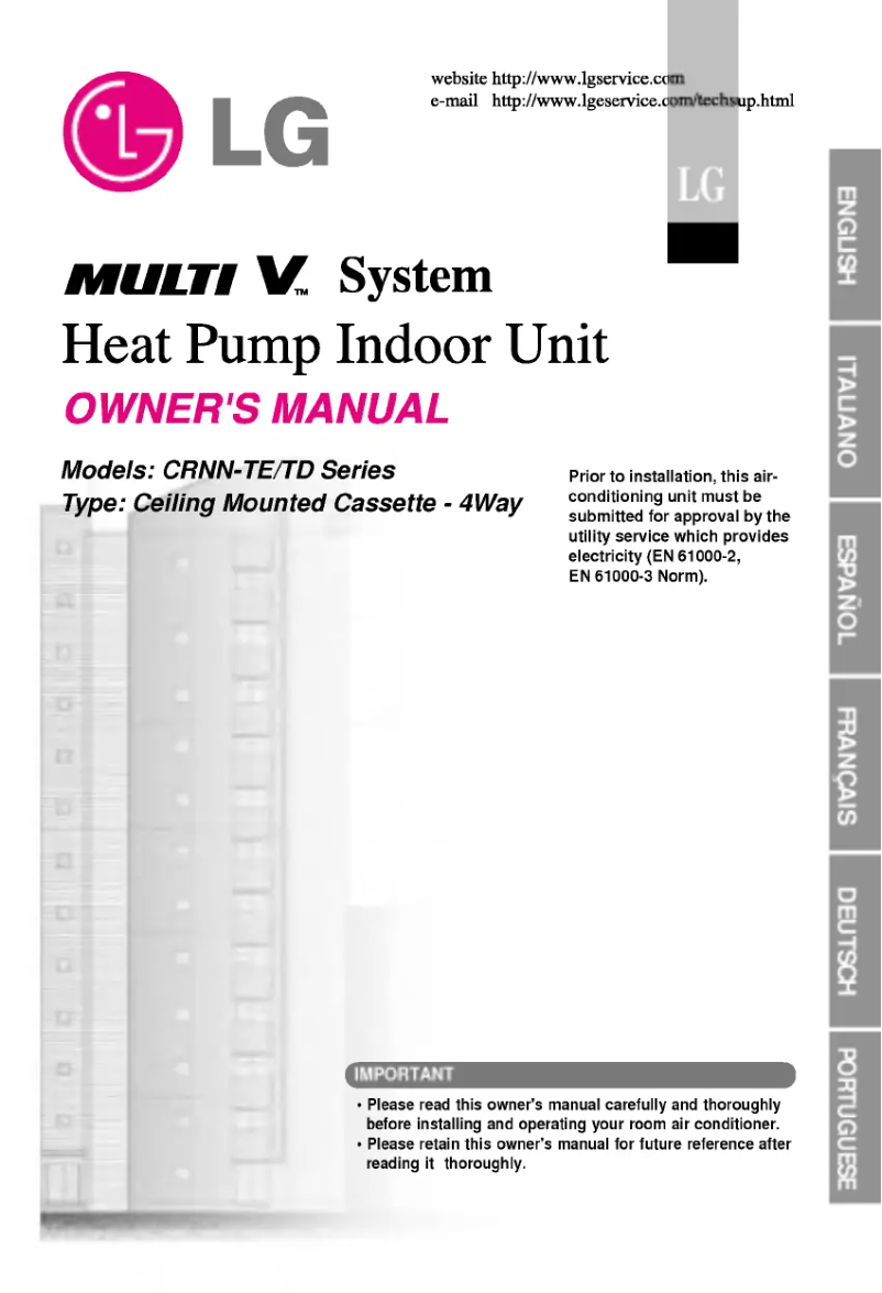First page image of the manual for CRNN426TDA0