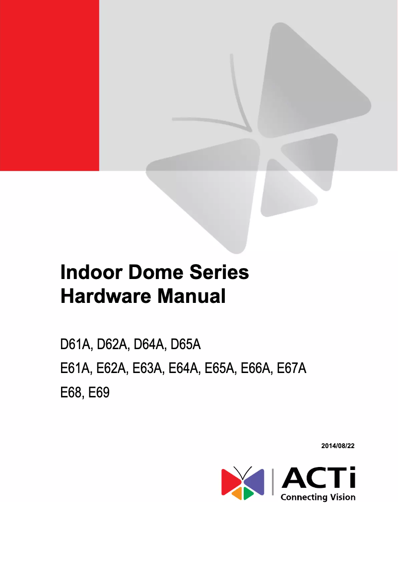 Page 1 of the manual User Manual ACTi E66A