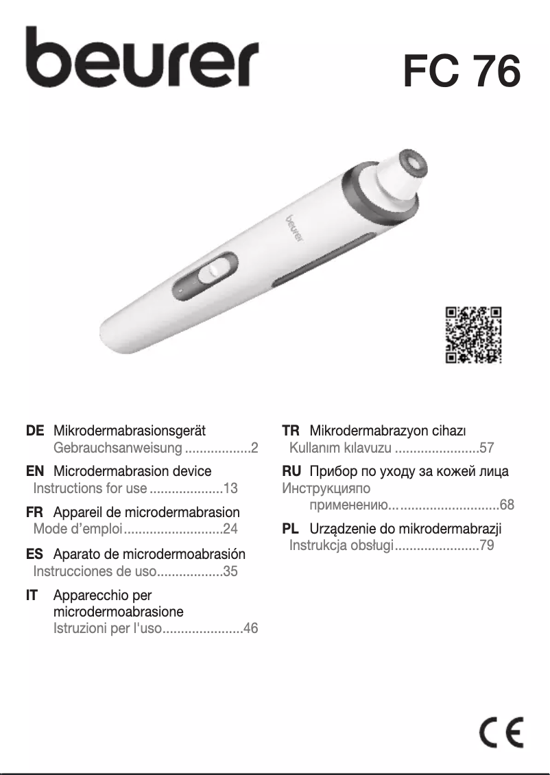 Page 1 of the manual User Manual Beurer FC 76