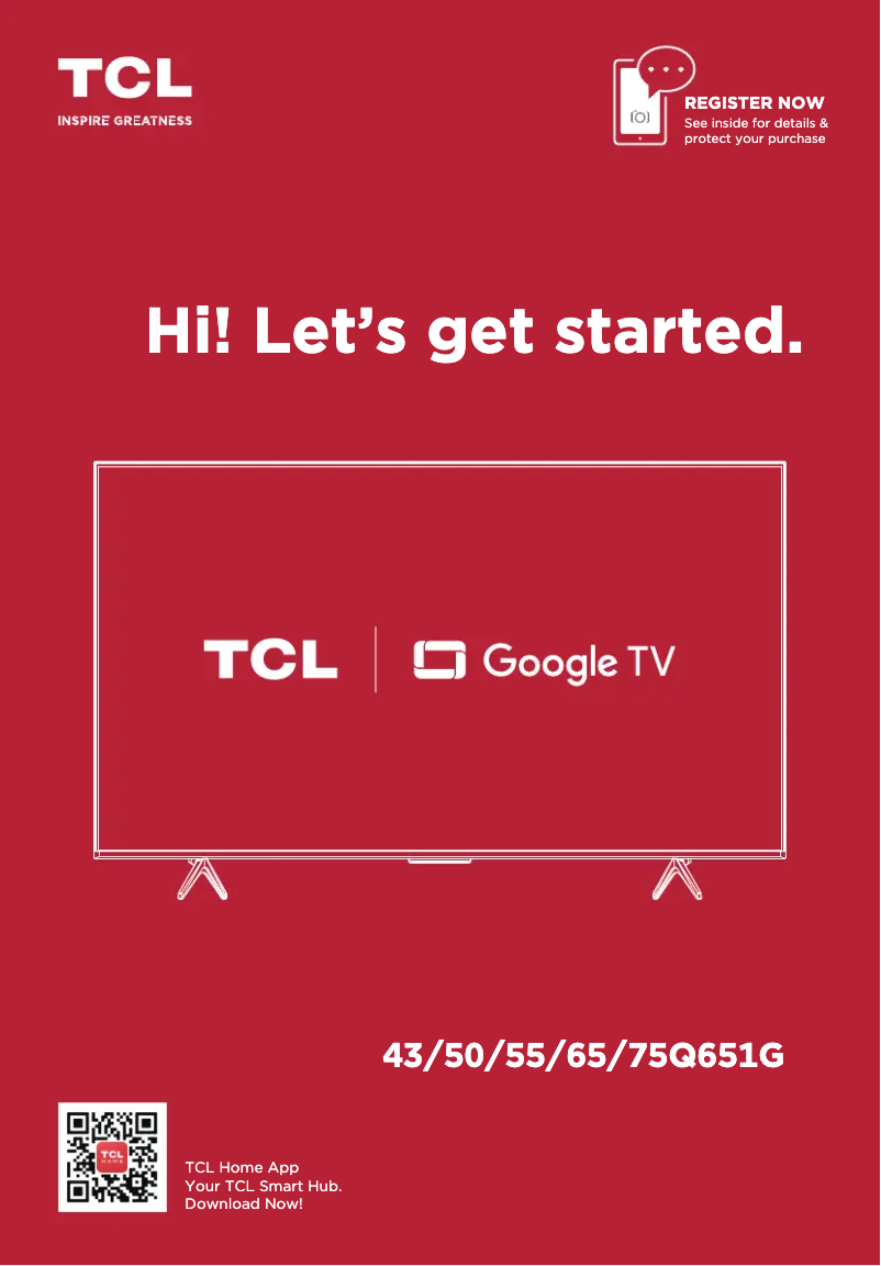 Page 1 of the manual User Manual TCL 75Q651G