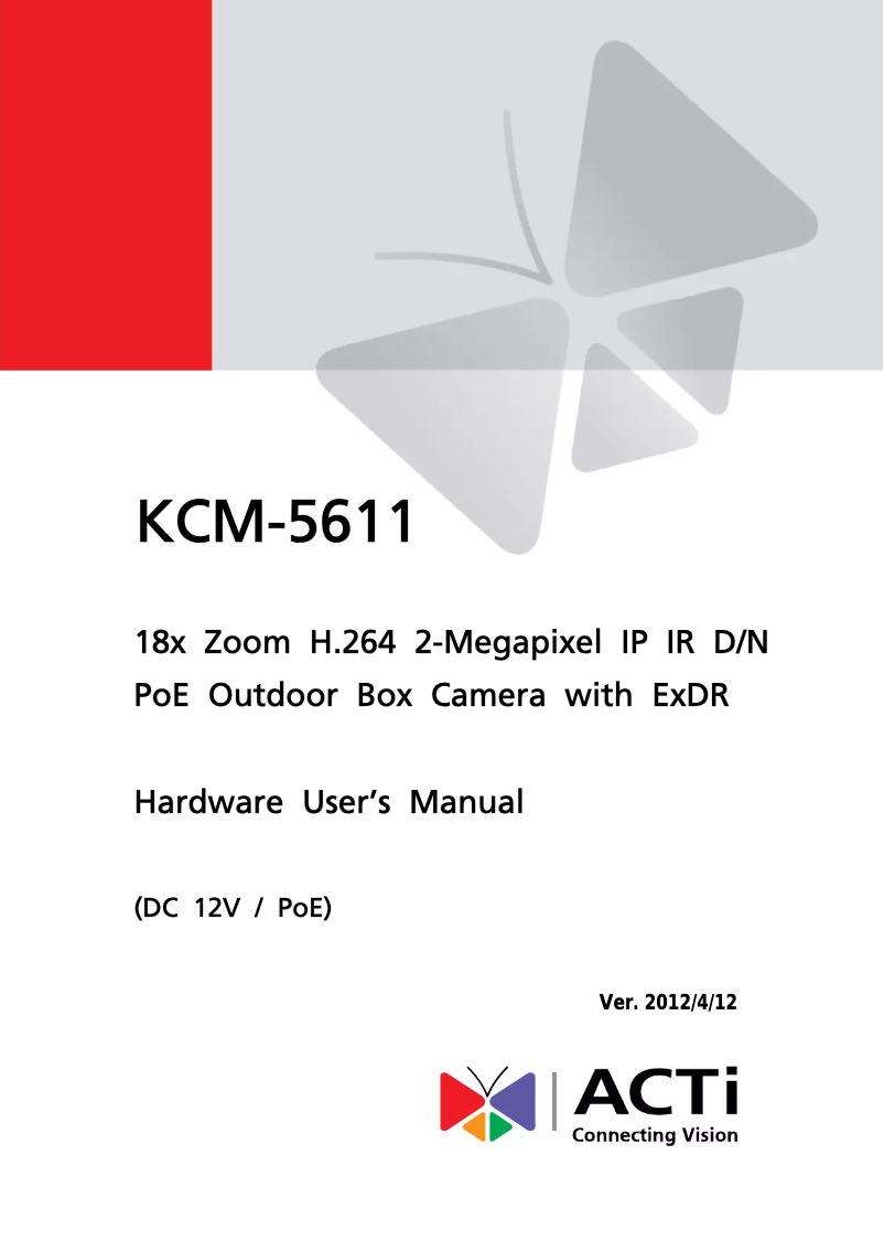 Page 1 of the manual User Manual ACTi KCM-5611