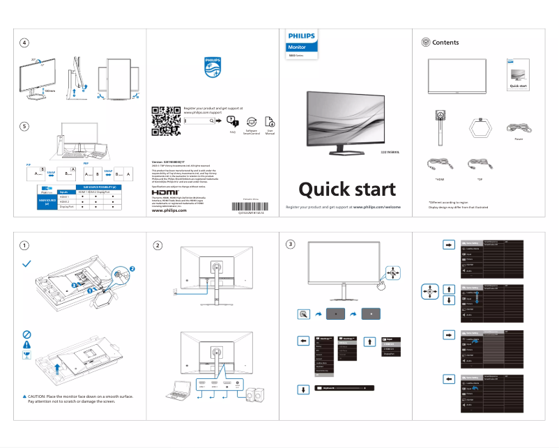 Page 1 of the manual Quick Start Guide Philips 32E1N5800L