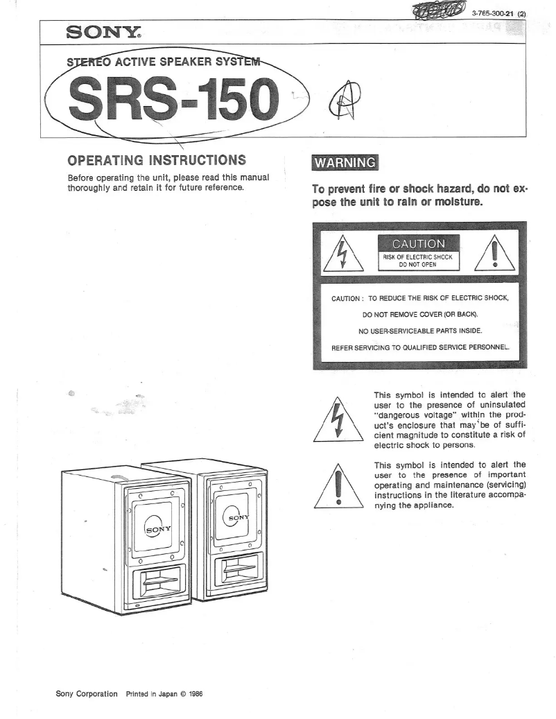First page image of the manual for SRS-150