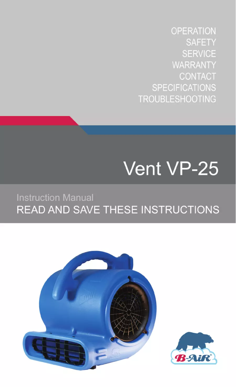 First page image of the manual for Vent VP-25 Compact