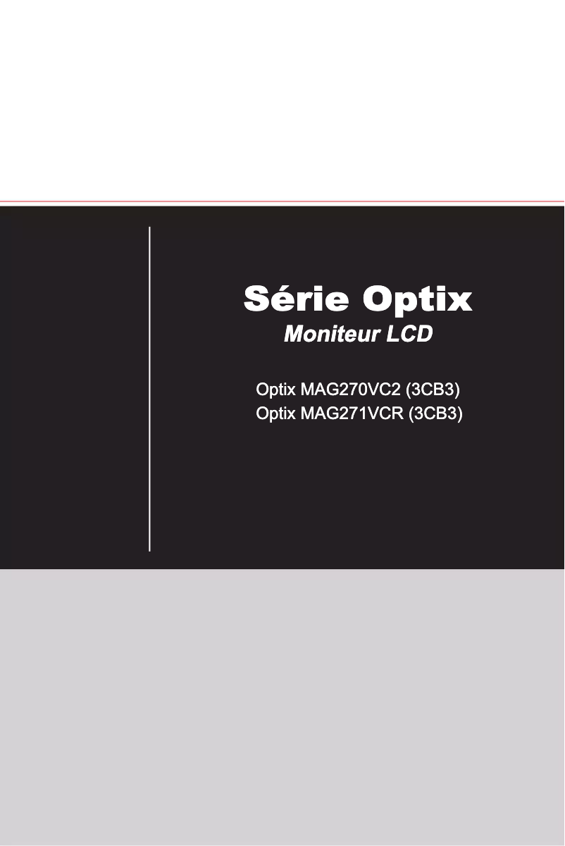First page image of the manual for Optix MAG270VC2