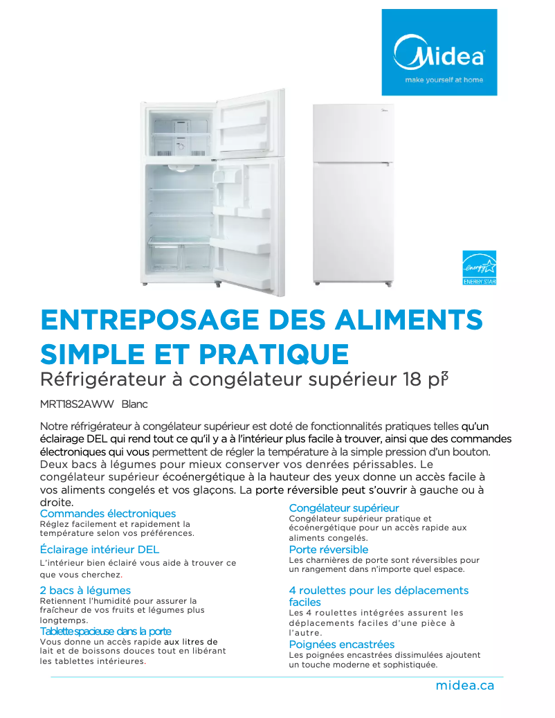 First page image of the manual for MRT18S2AWW