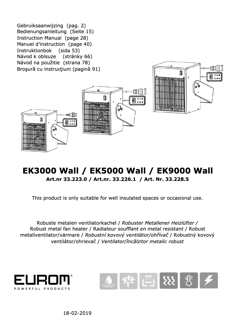 First page image of the manual for EK9000 Wall