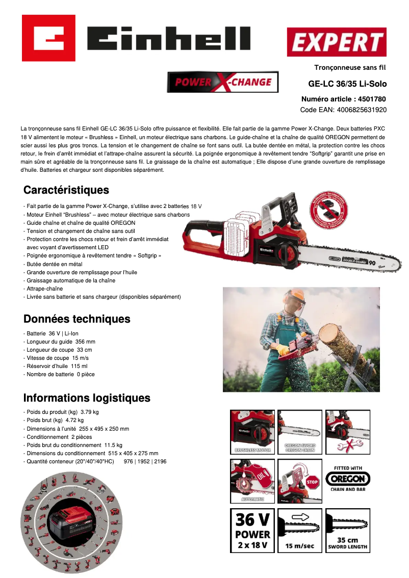 First page image of the manual for GE-LC 36/35 Li