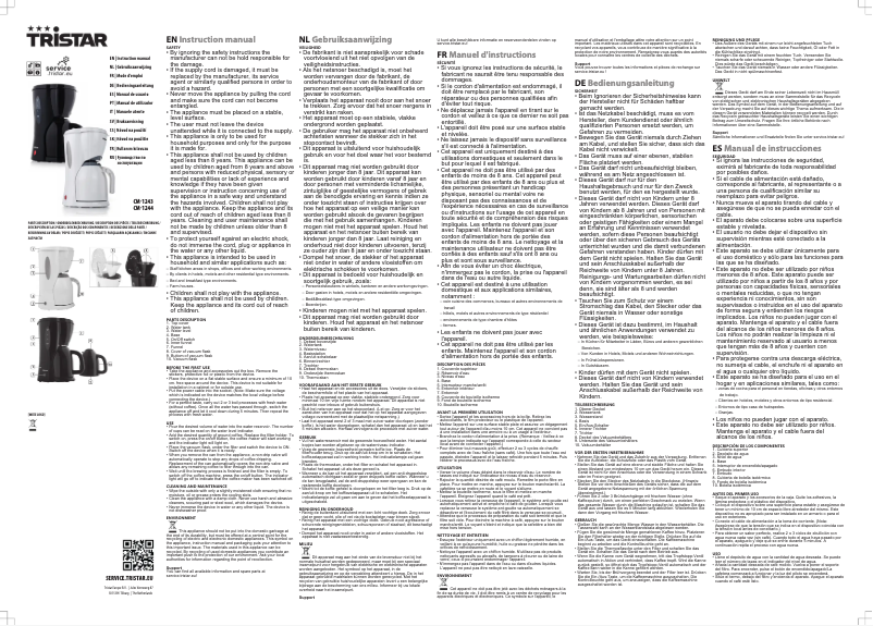 Page 1 of the manual User Manual TriStar CM-1243