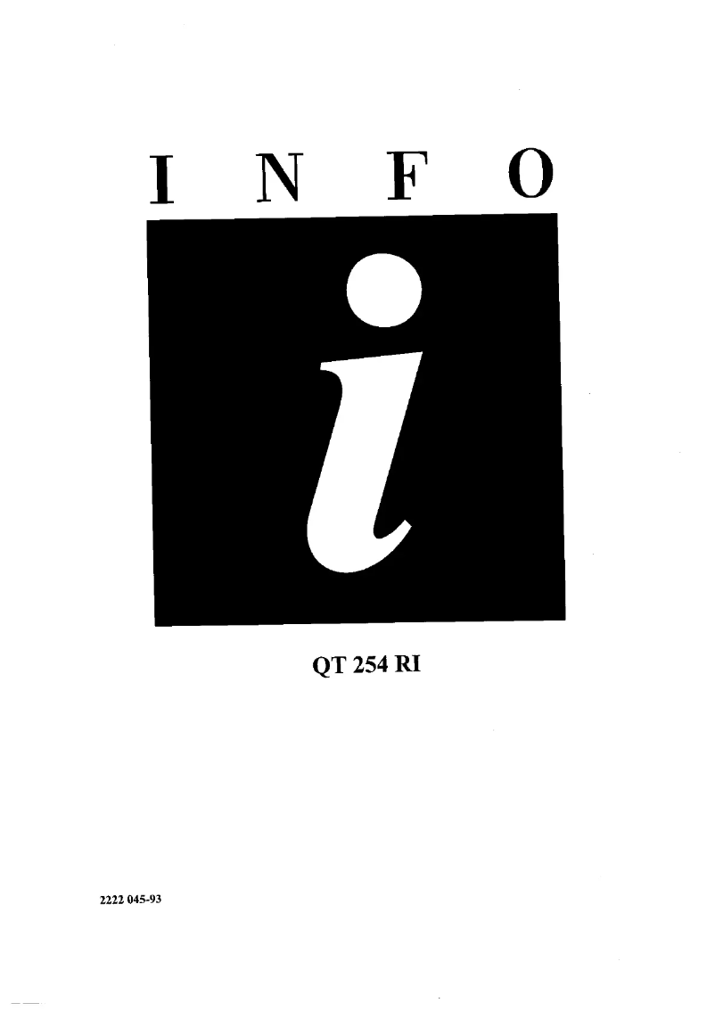 First page image of the manual for QT254RI F