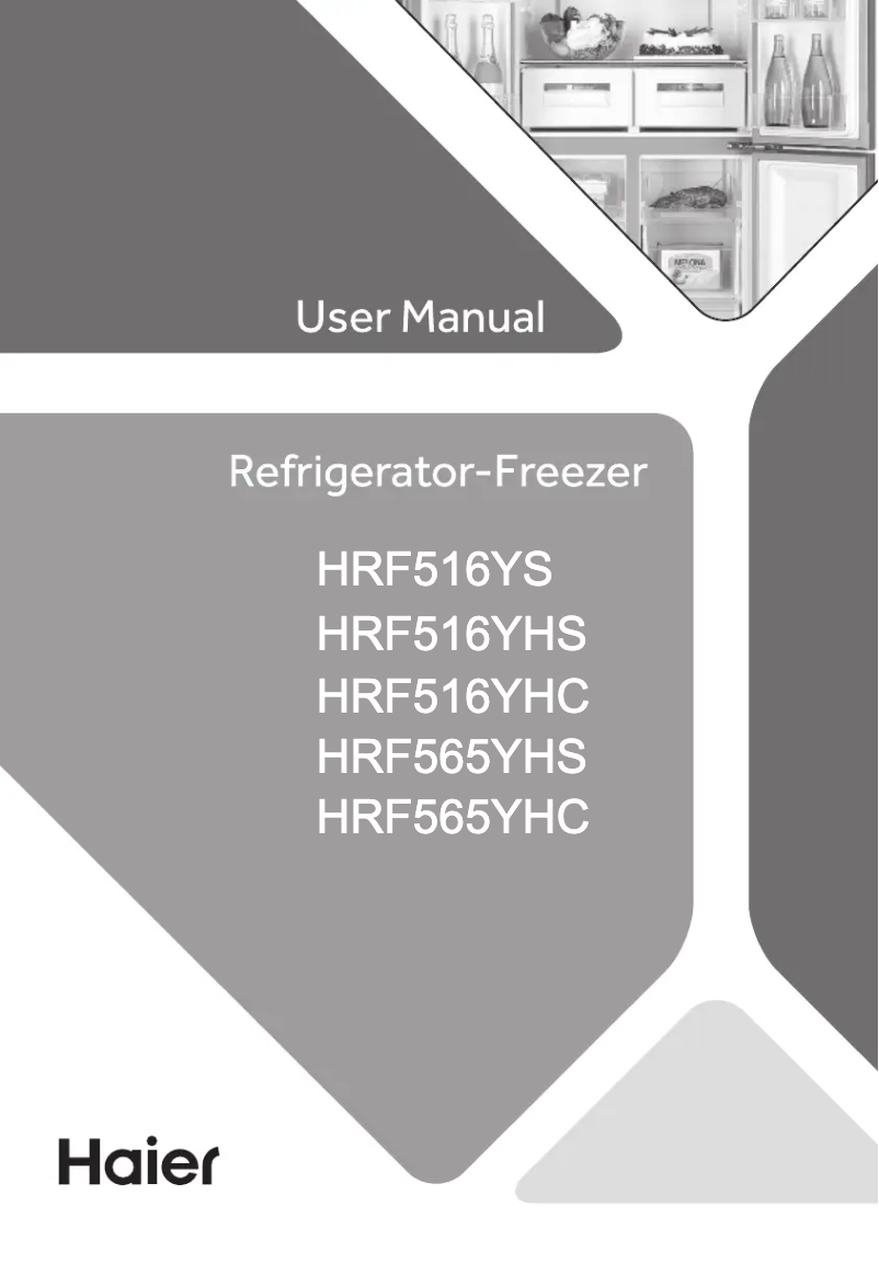 First page image of the manual for HRF565YHS