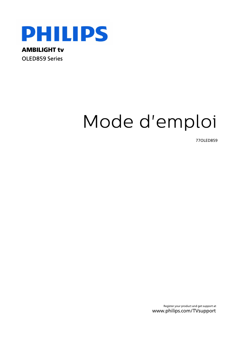 First page image of the manual for 77OLED859