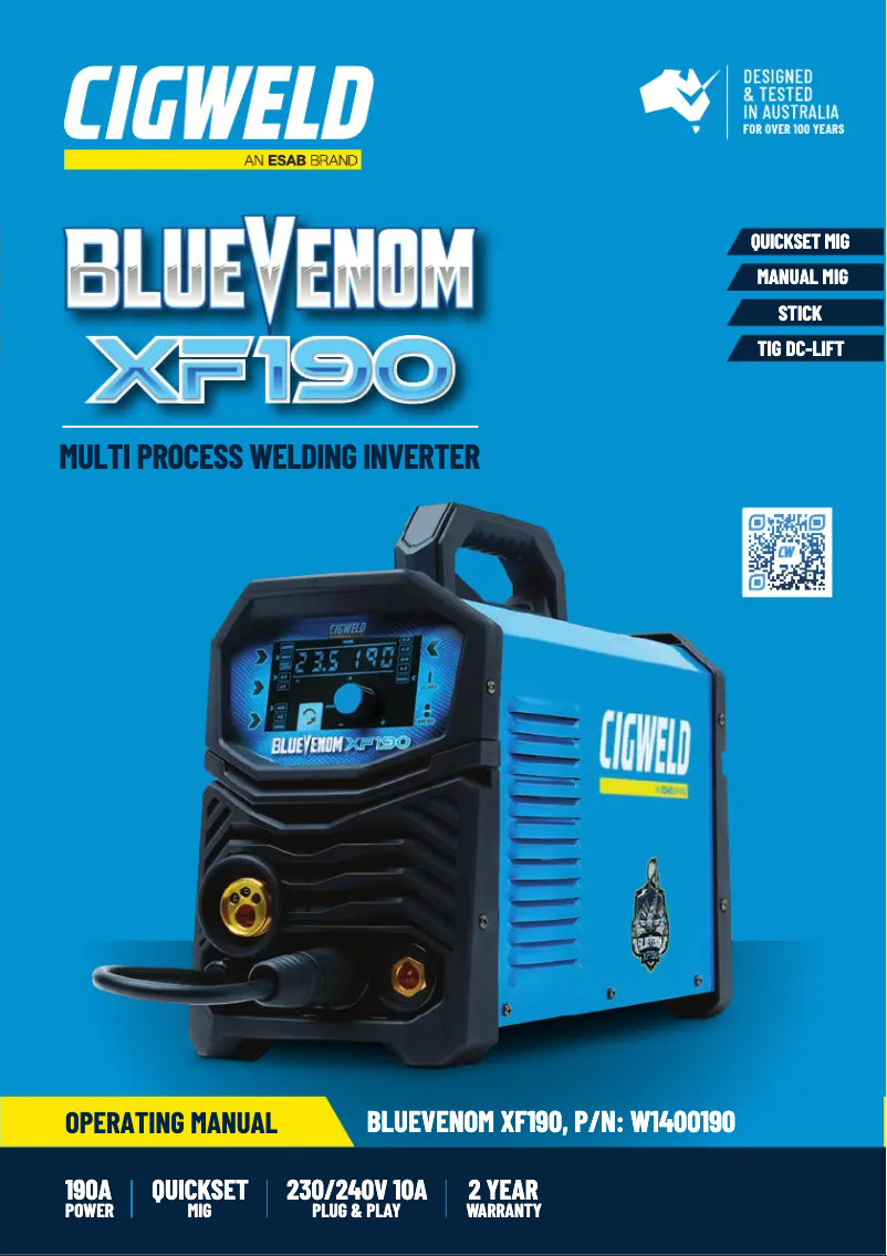 First page image of the manual for BlueVenom XF190