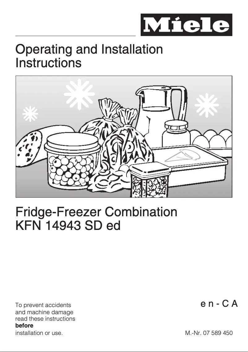 First page image of the manual for KFN 14943 SDed