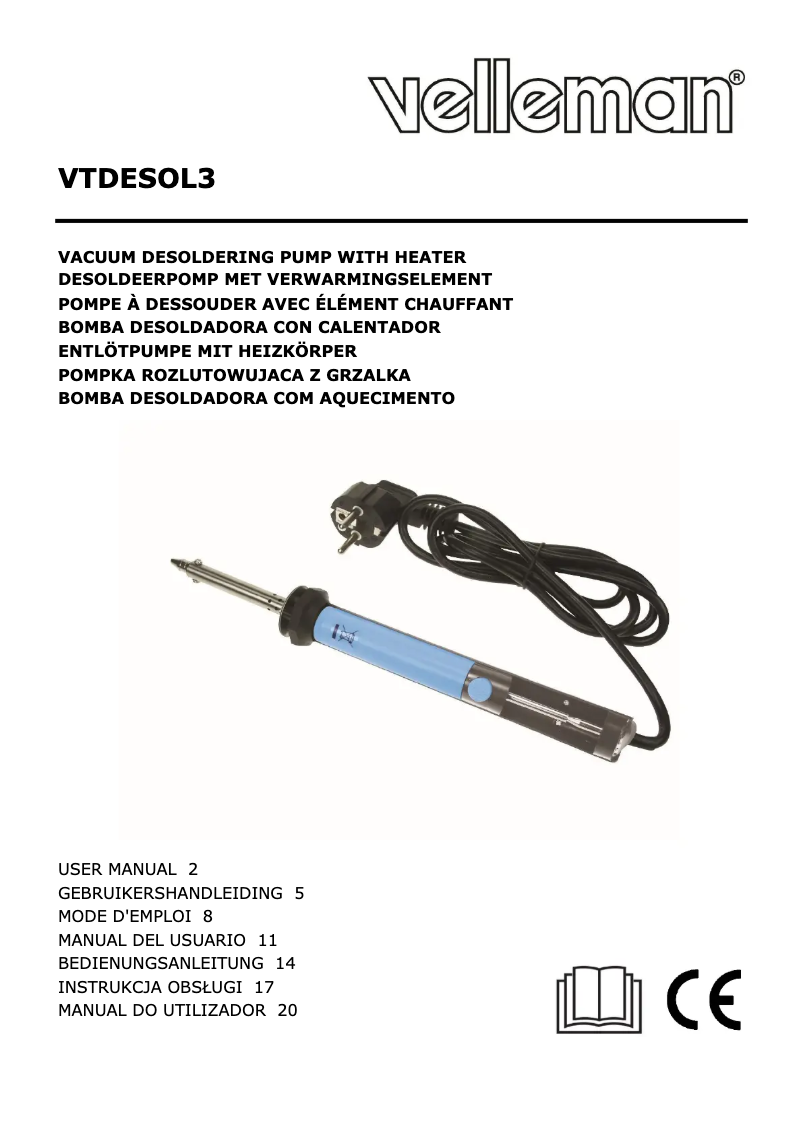 First page image of the manual for VTDESOL3