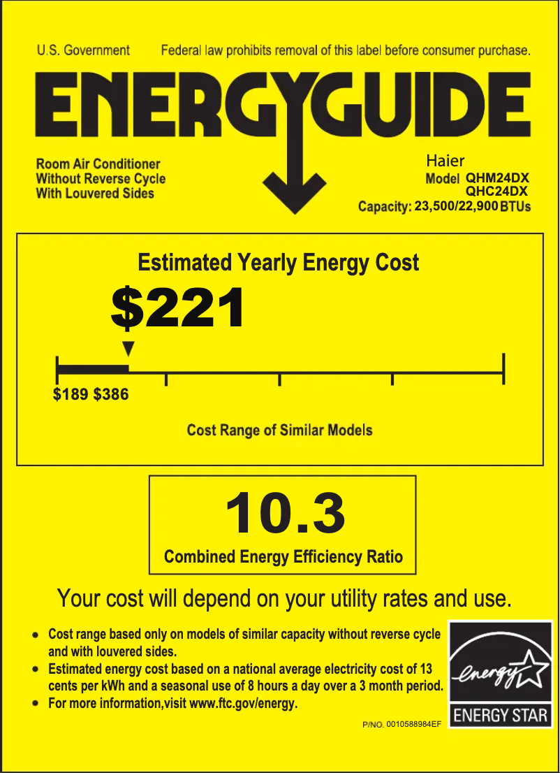 Page 1 of the manual Energy Label Haier QHM24